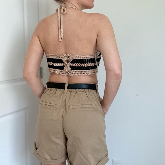 Crop Halter Crochet Knit Top - Picture 4 of 6